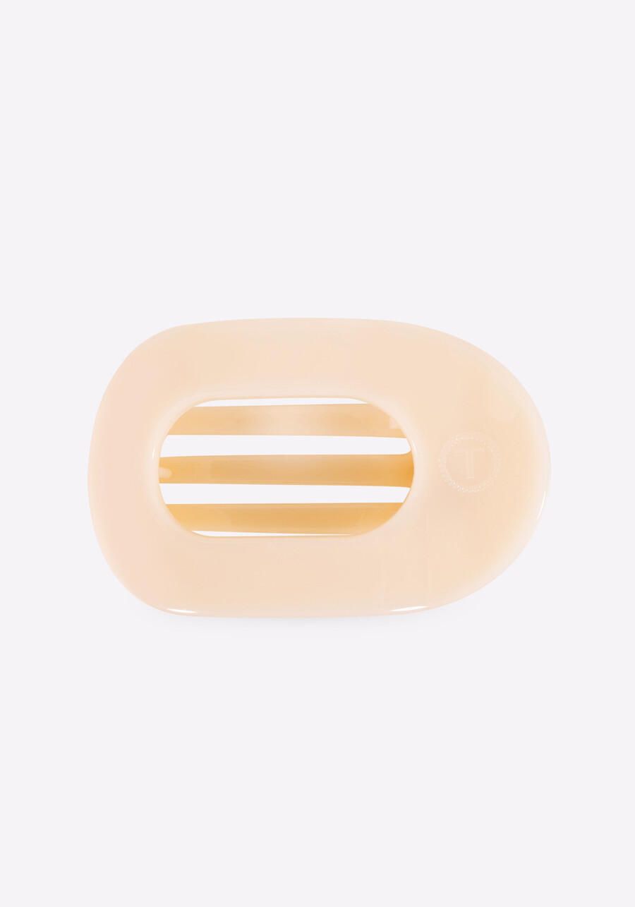 mandelbeige mittelflache runde haarspange