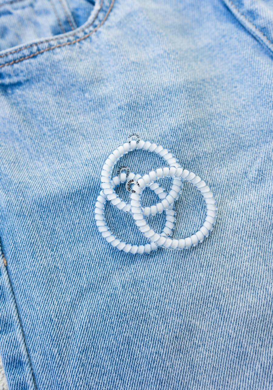 große haarlocken aus gewaschenem denim – 3er-pack