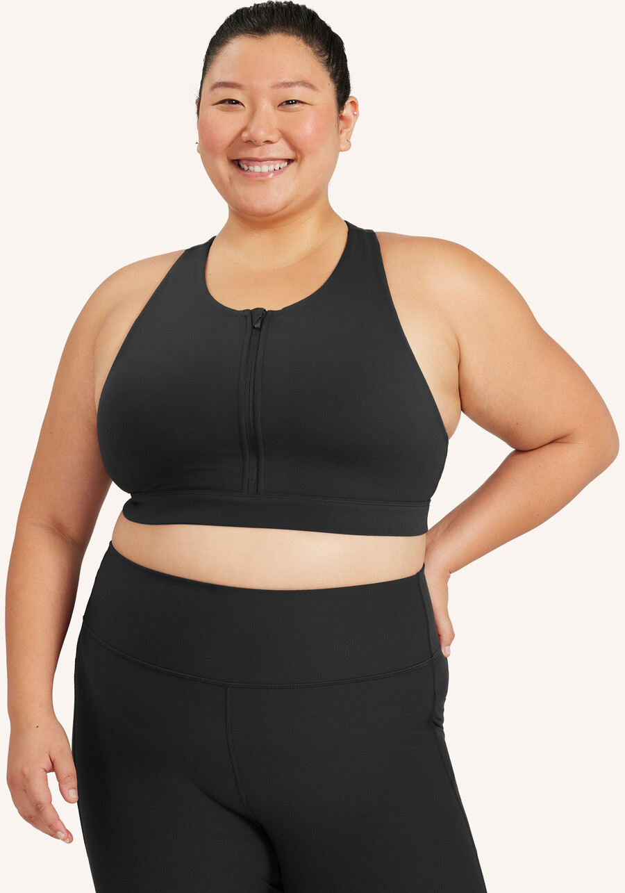 cadent high neck zip bra