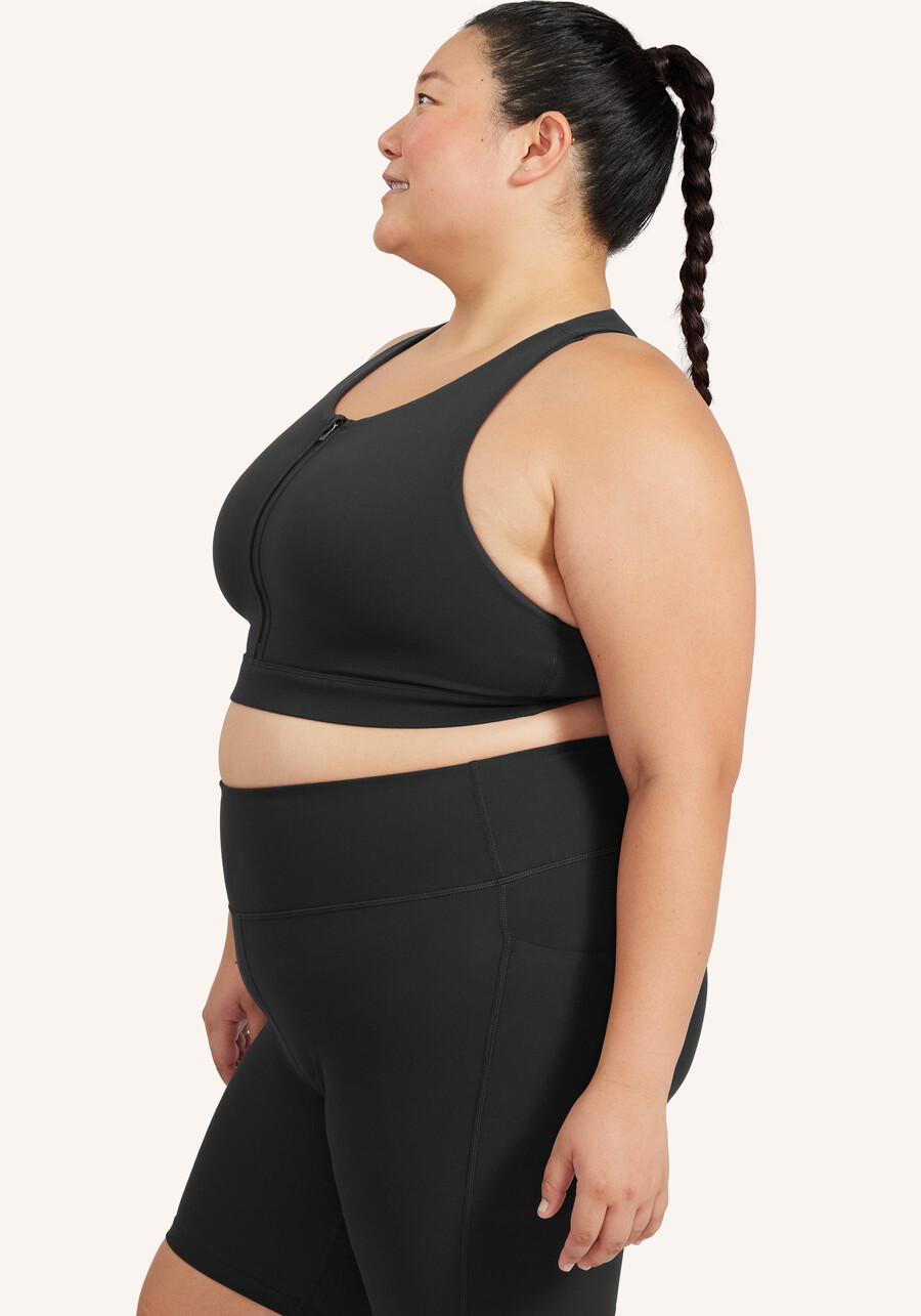 cadent high neck zip bra
