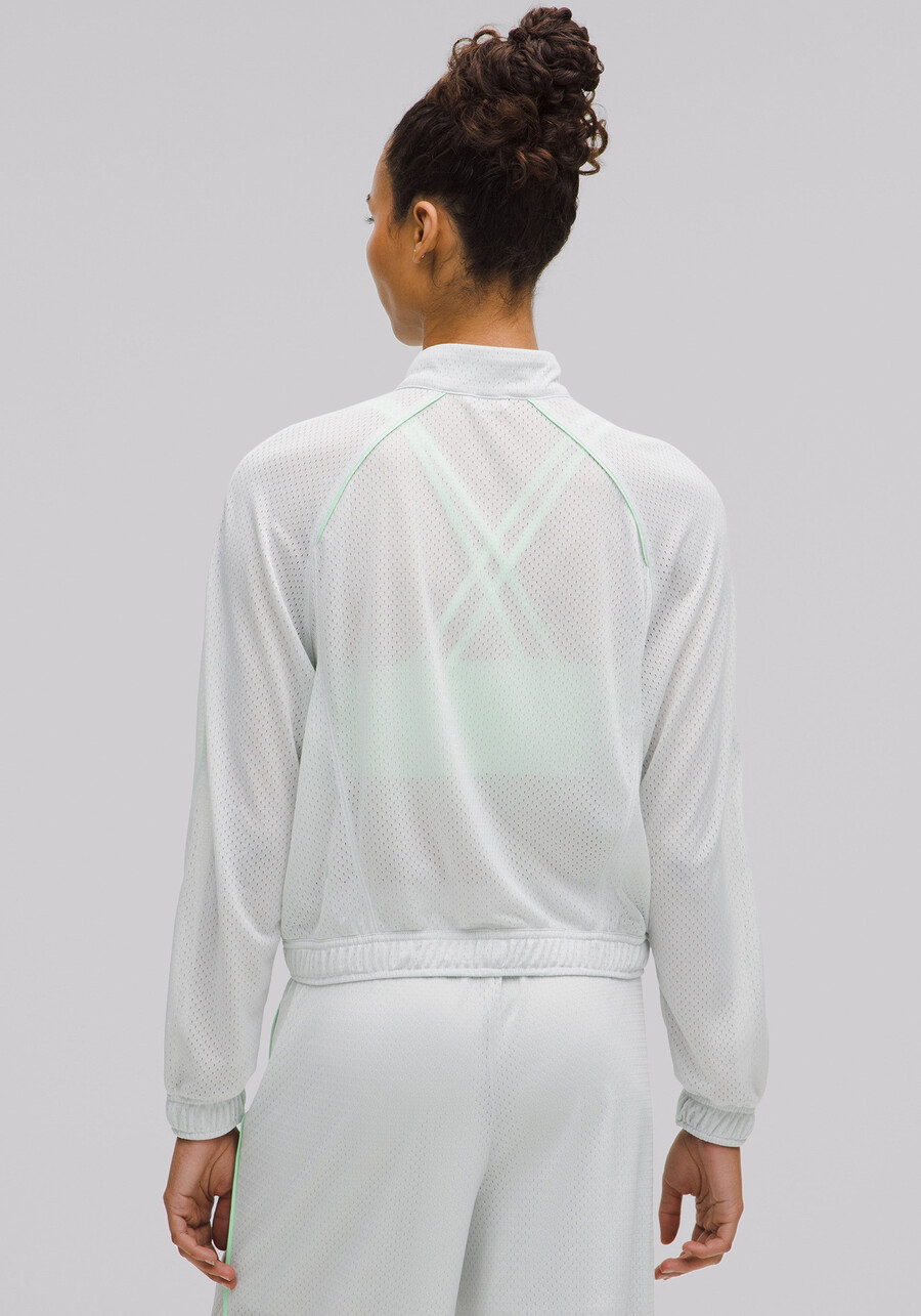 trainingsjacke aus mesh mit durchgehendem reißverschluss