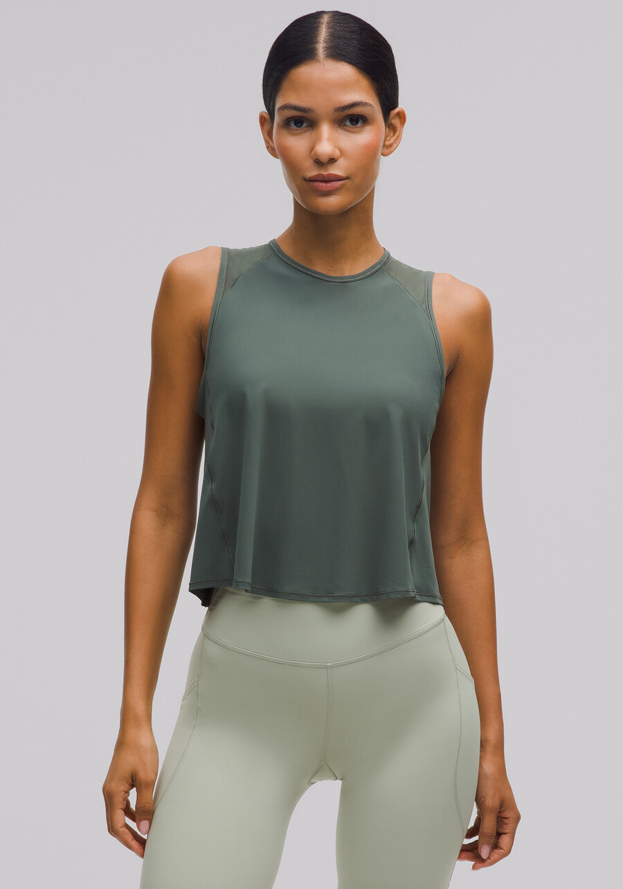 sculpt cropped cross-vent tank top