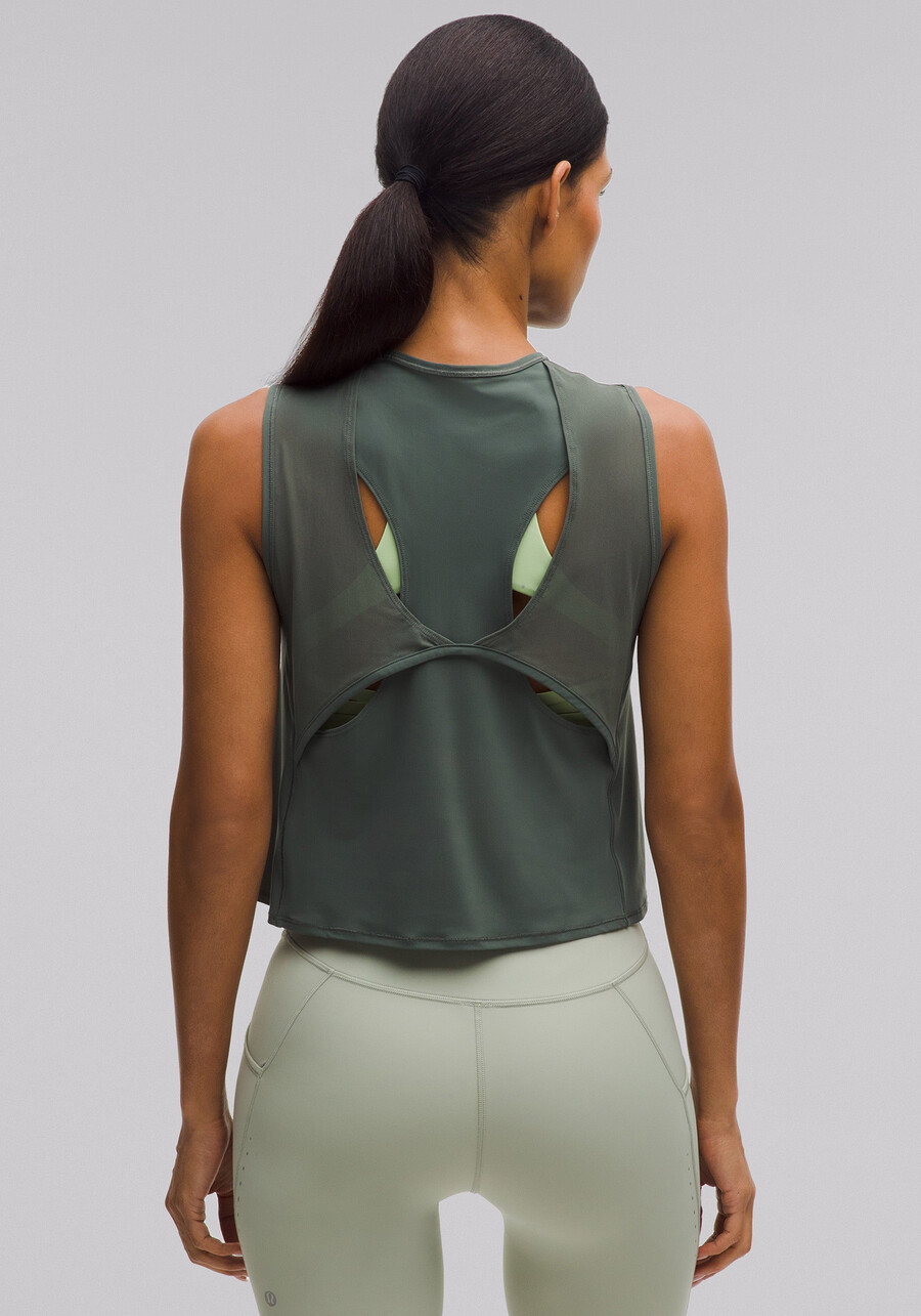 sculpt cropped cross-vent tank top