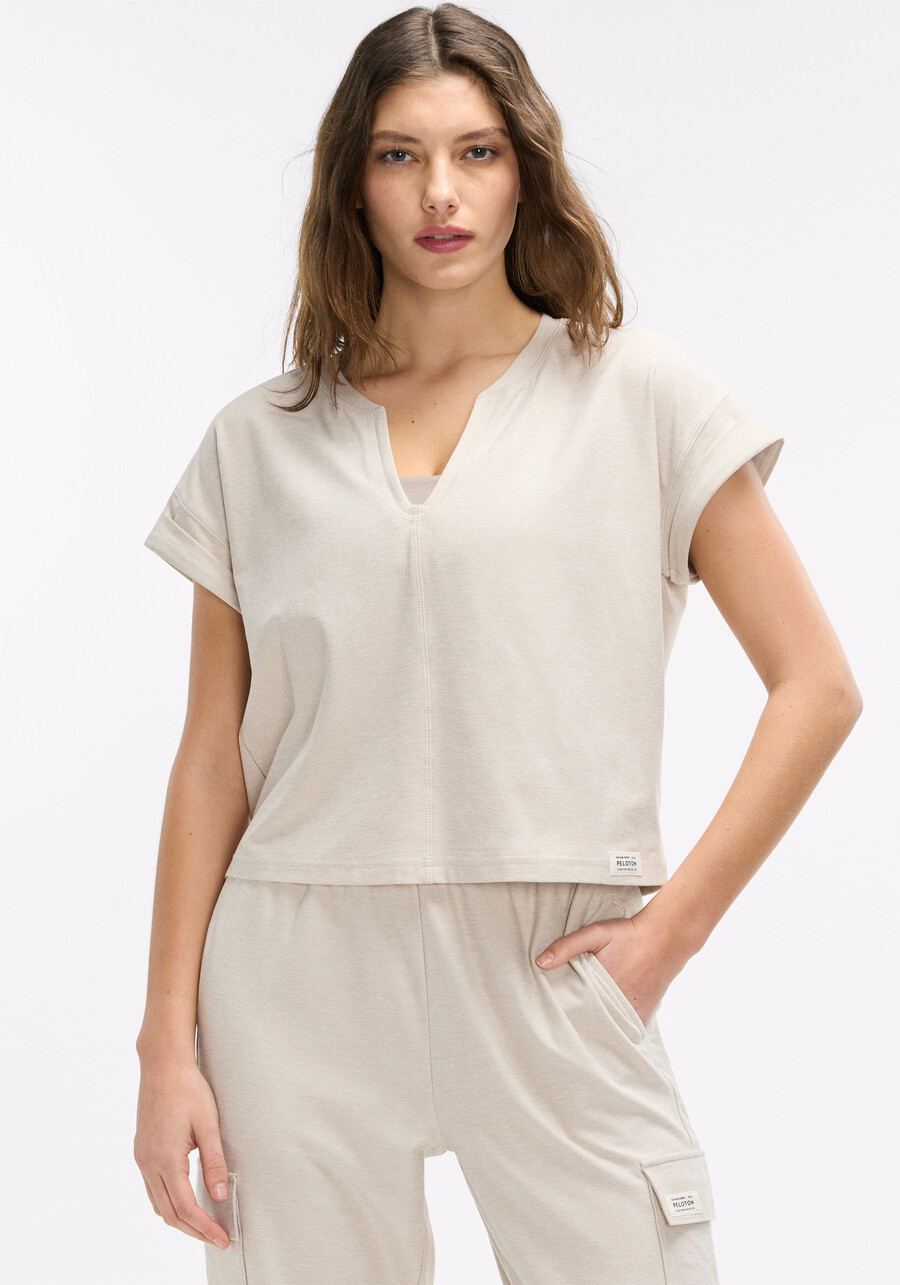 dreamblend kurzarmshirt mit hochgekrempelten bündchen