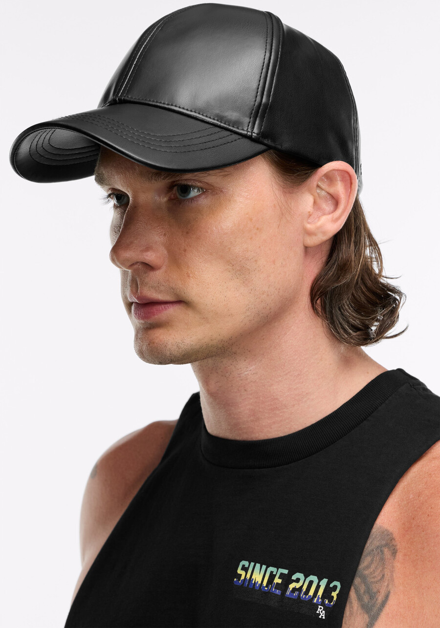 baseballkappe aus veganem leder