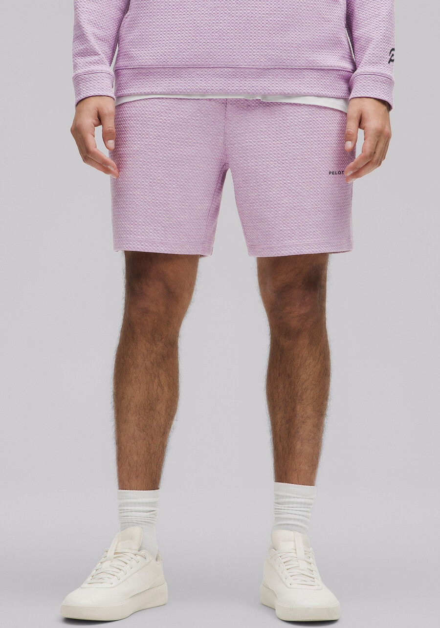 kurze strukturierte baumwollshorts im doppelstrick-look 7 zoll