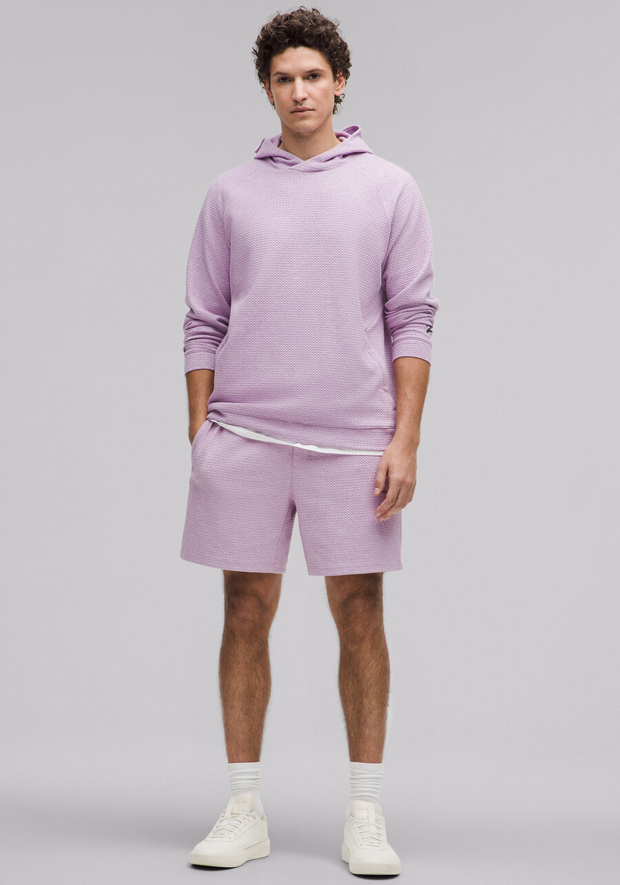 kurze strukturierte baumwollshorts im doppelstrick-look 7 zoll