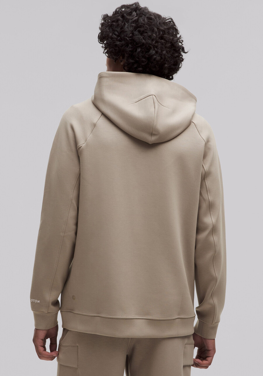 klassischer pullover-hoodie mit glattem spacer-muster