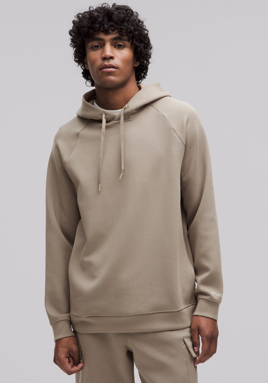 klassischer pullover-hoodie mit glattem spacer-muster