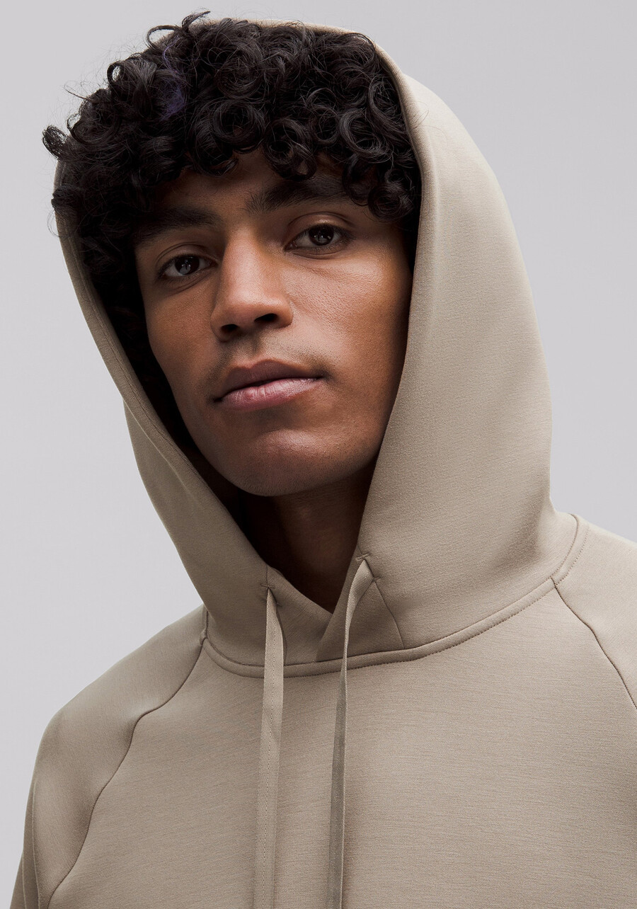 klassischer pullover-hoodie mit glattem spacer-muster