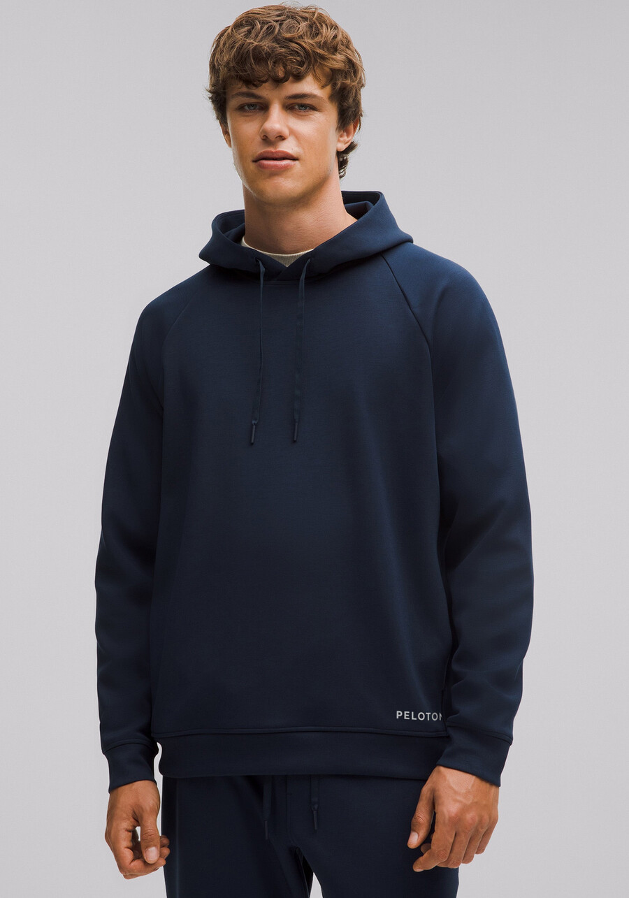 klassischer pullover-hoodie mit glattem spacer-muster