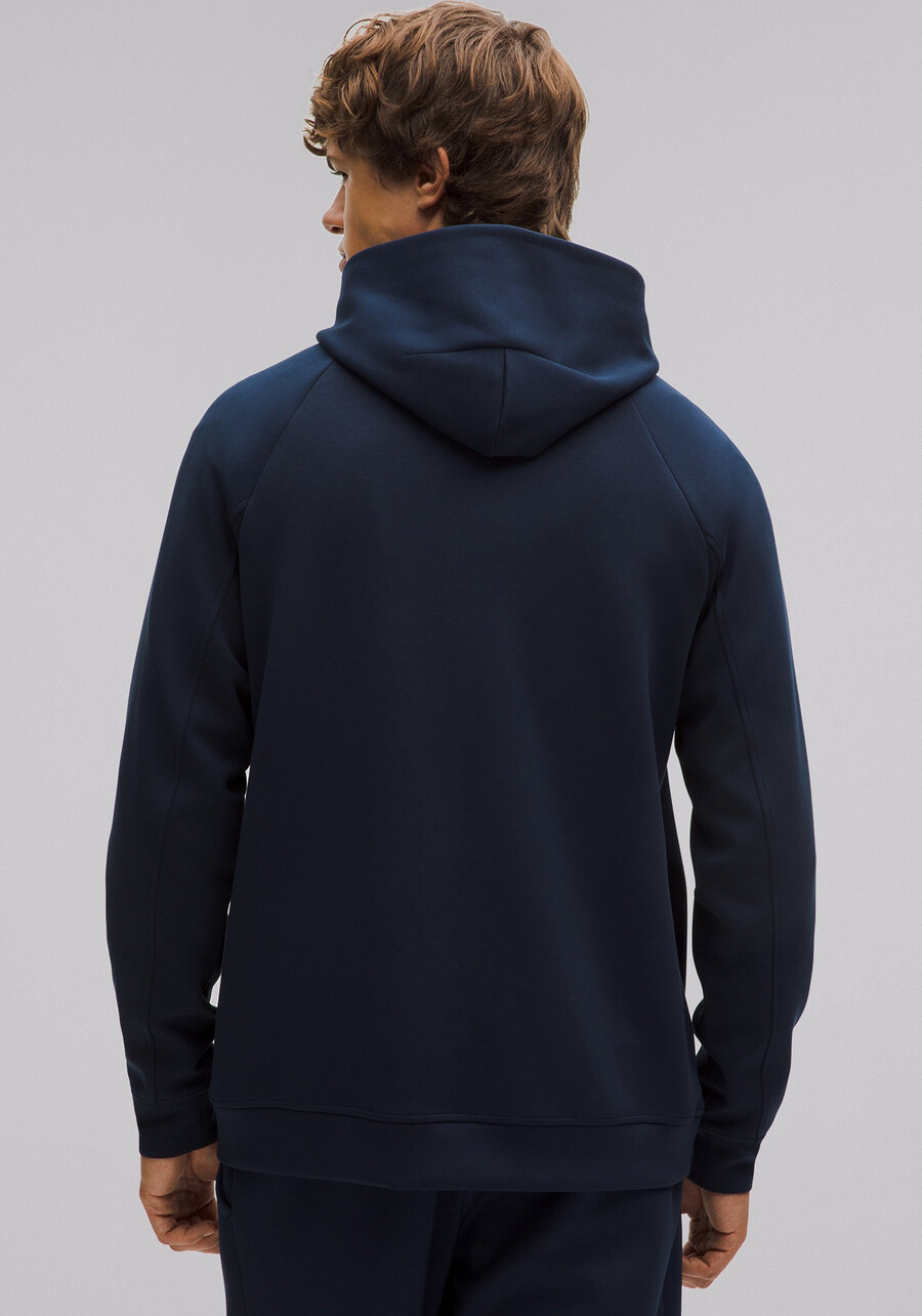klassischer pullover-hoodie mit glattem spacer-muster