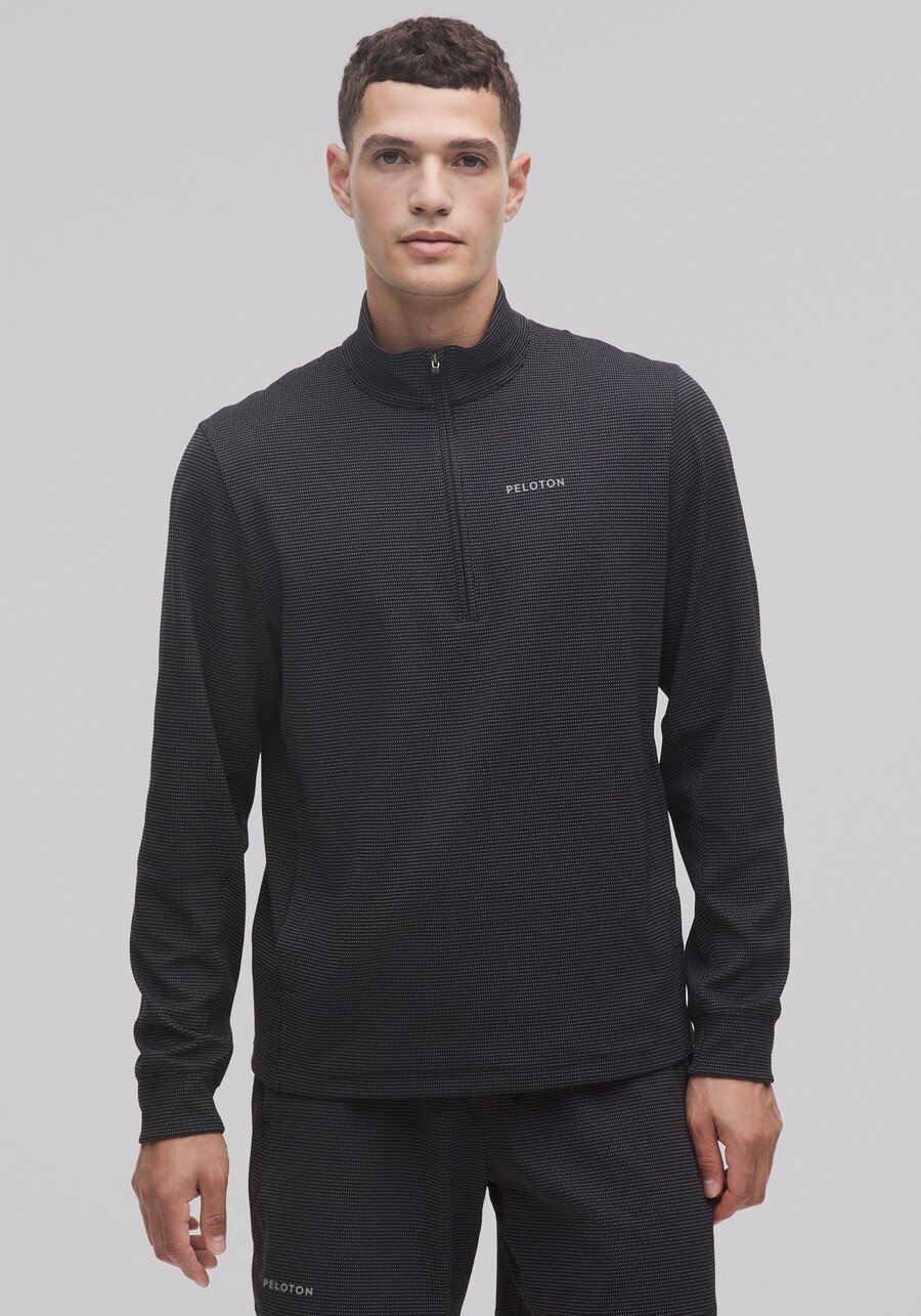 reflektierender strick-laufpullover mit halbem reißverschluss