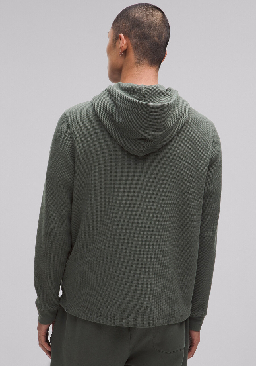hoodie aus baumwollmischgewebe mit waffelstrickmuster