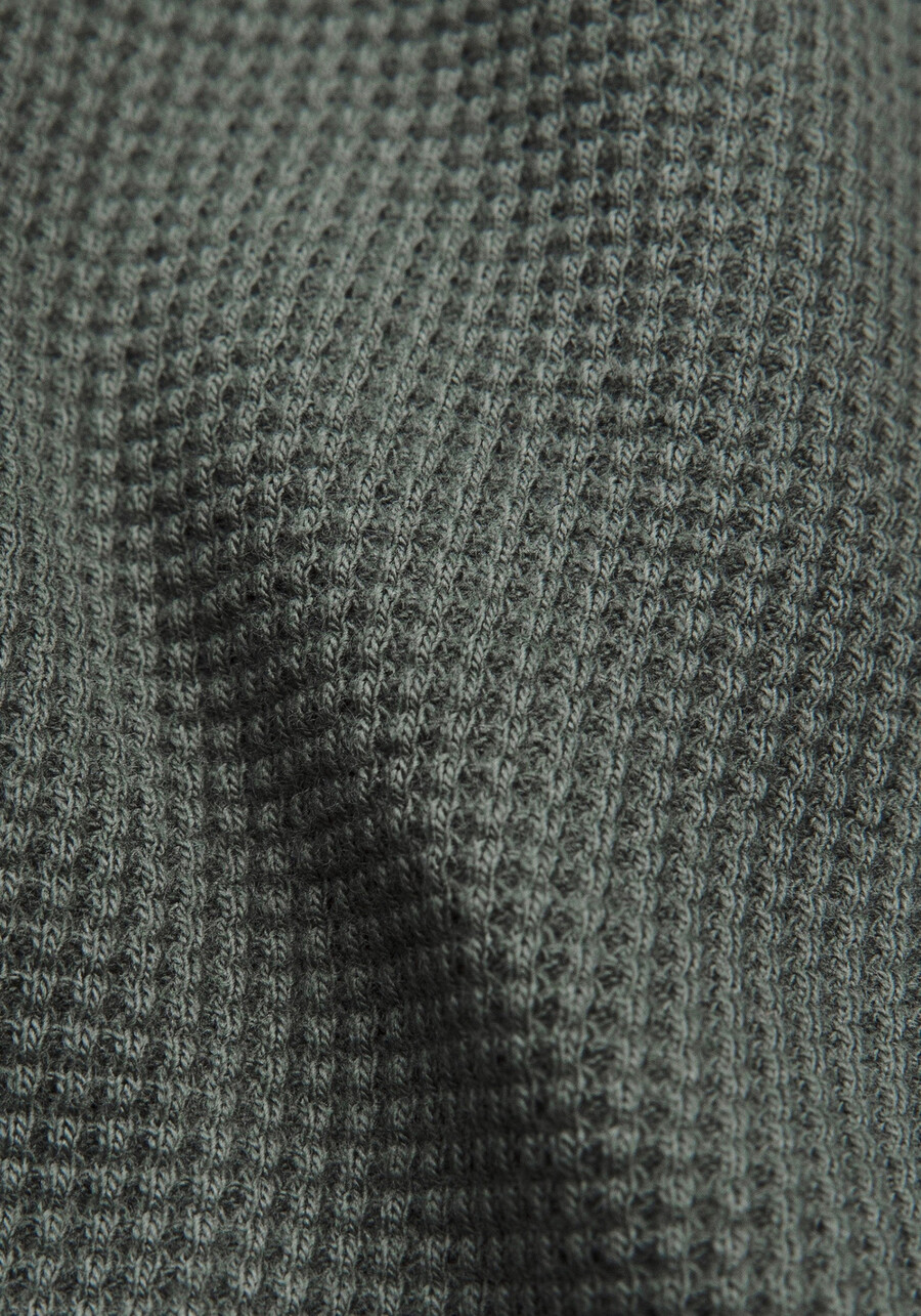 hoodie aus baumwollmischgewebe mit waffelstrickmuster