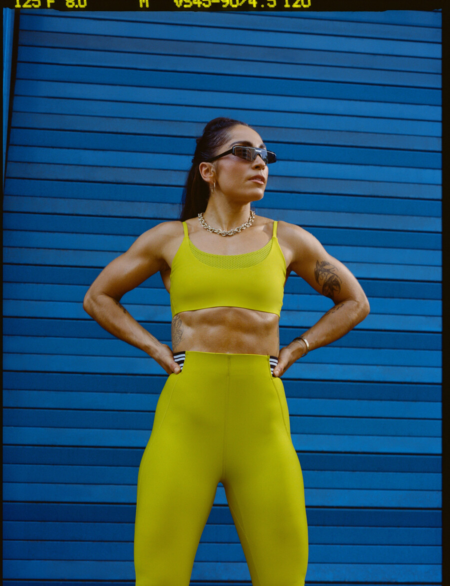 merit ⅞ gestreifte elastische leggings