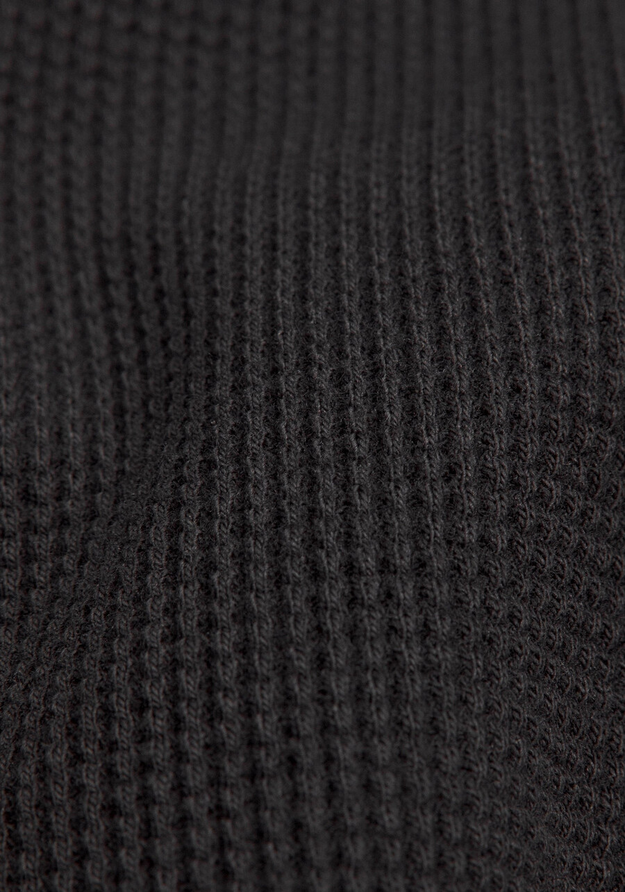 hoodie aus baumwollmischgewebe mit waffelstrickmuster