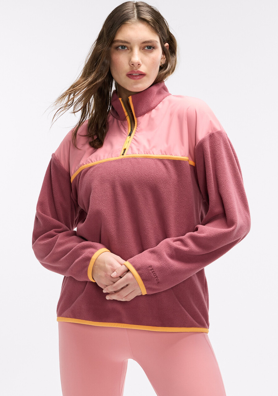 fleecejacke mit viertelreißverschluss