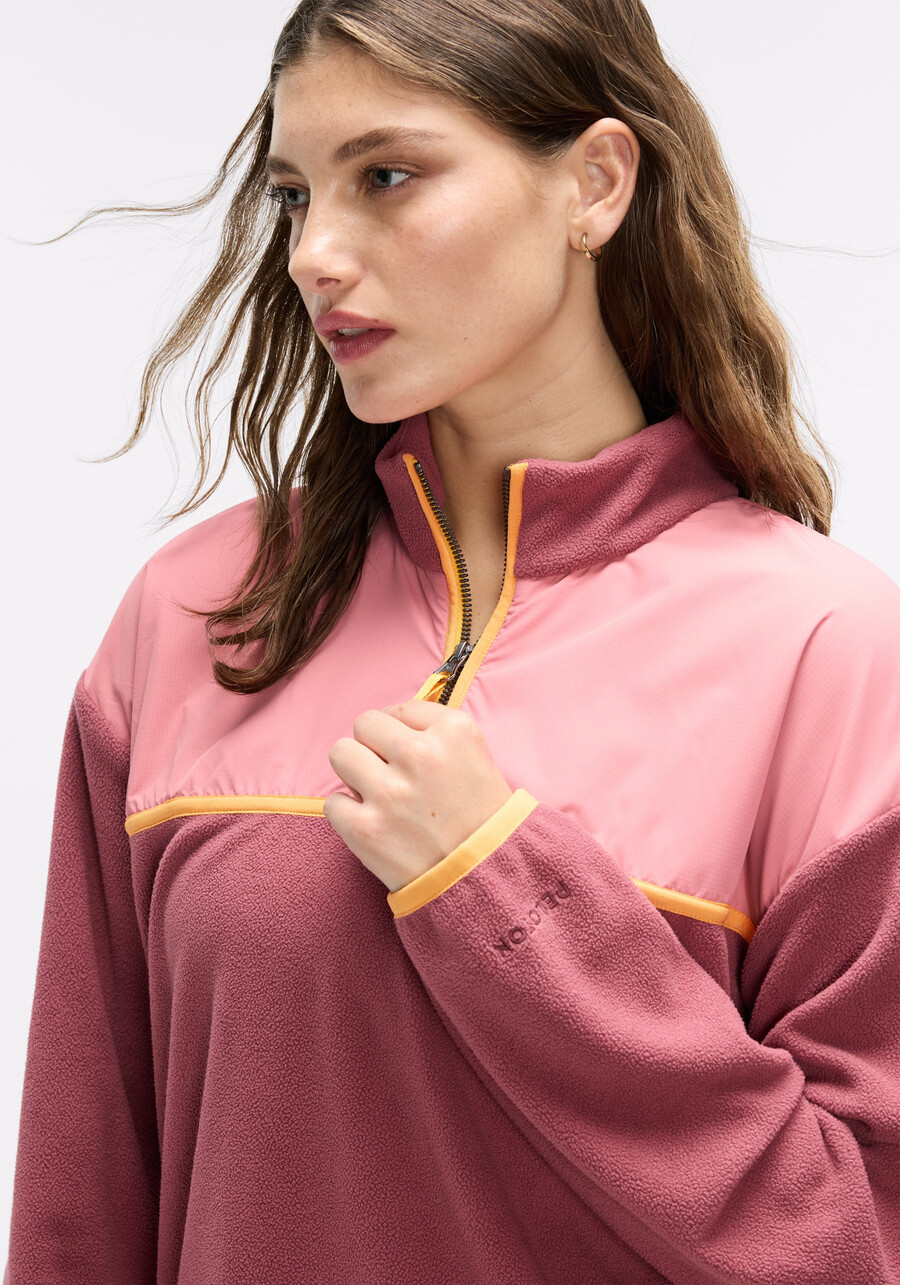 fleecejacke mit viertelreißverschluss