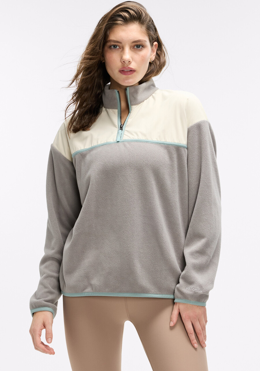 fleecejacke mit viertelreißverschluss