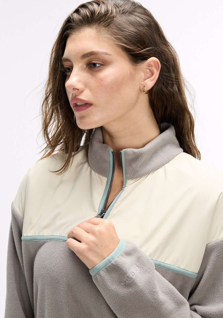 fleecejacke mit viertelreißverschluss