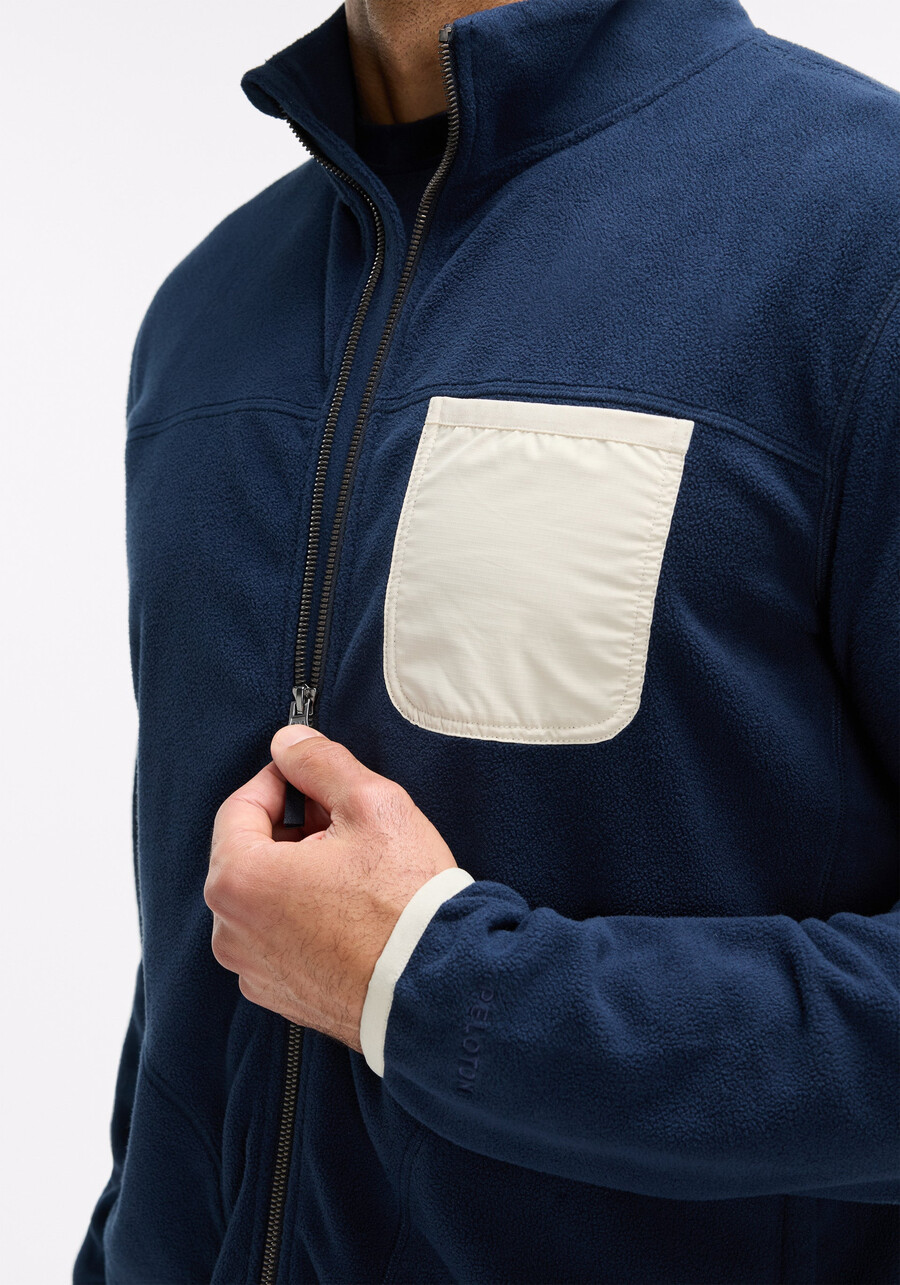 fleecejacke mit durchgehendem reißverschluss