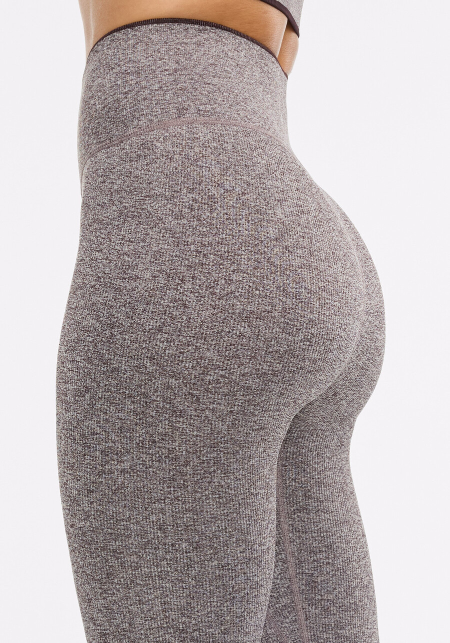 melange micro rib seamless leggings
