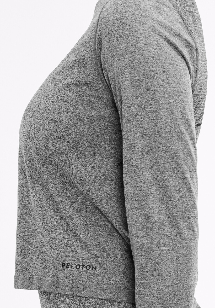 nahtloses melange-langarmshirt