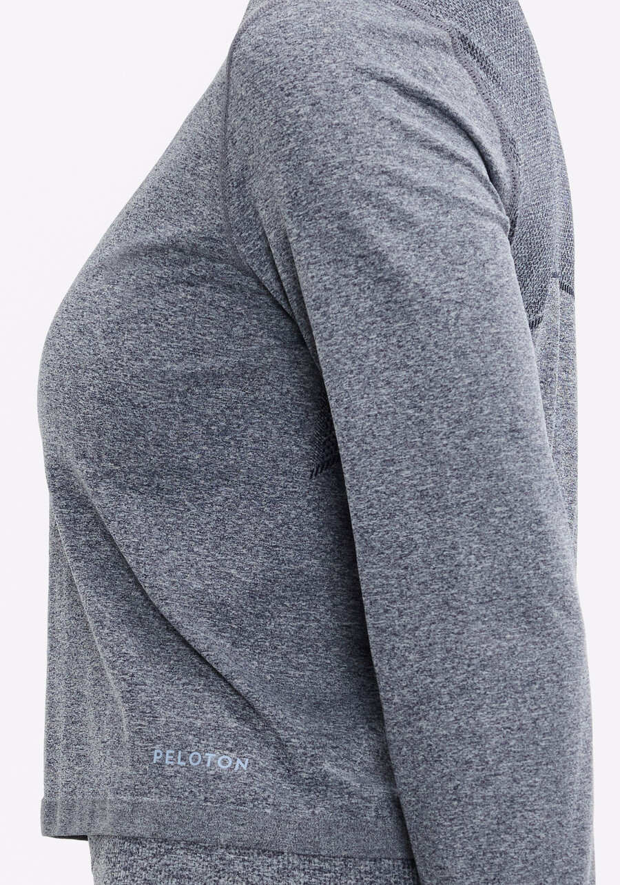 nahtloses melange-langarmshirt