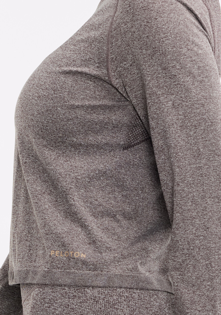 nahtloses melange-langarmshirt
