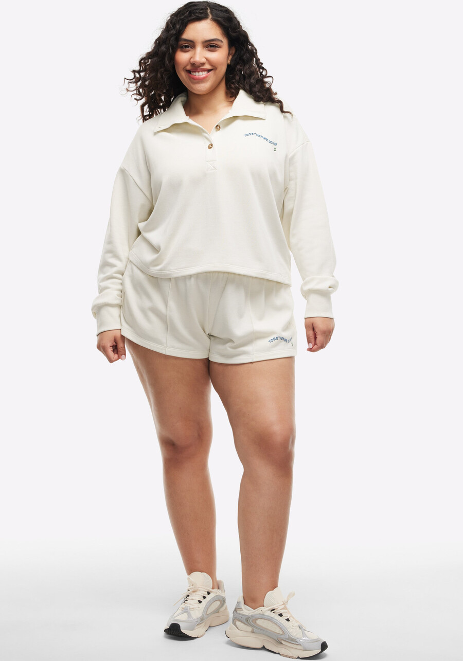 french-terry-shorts 76 cm hochgeschnitten mit abnähern