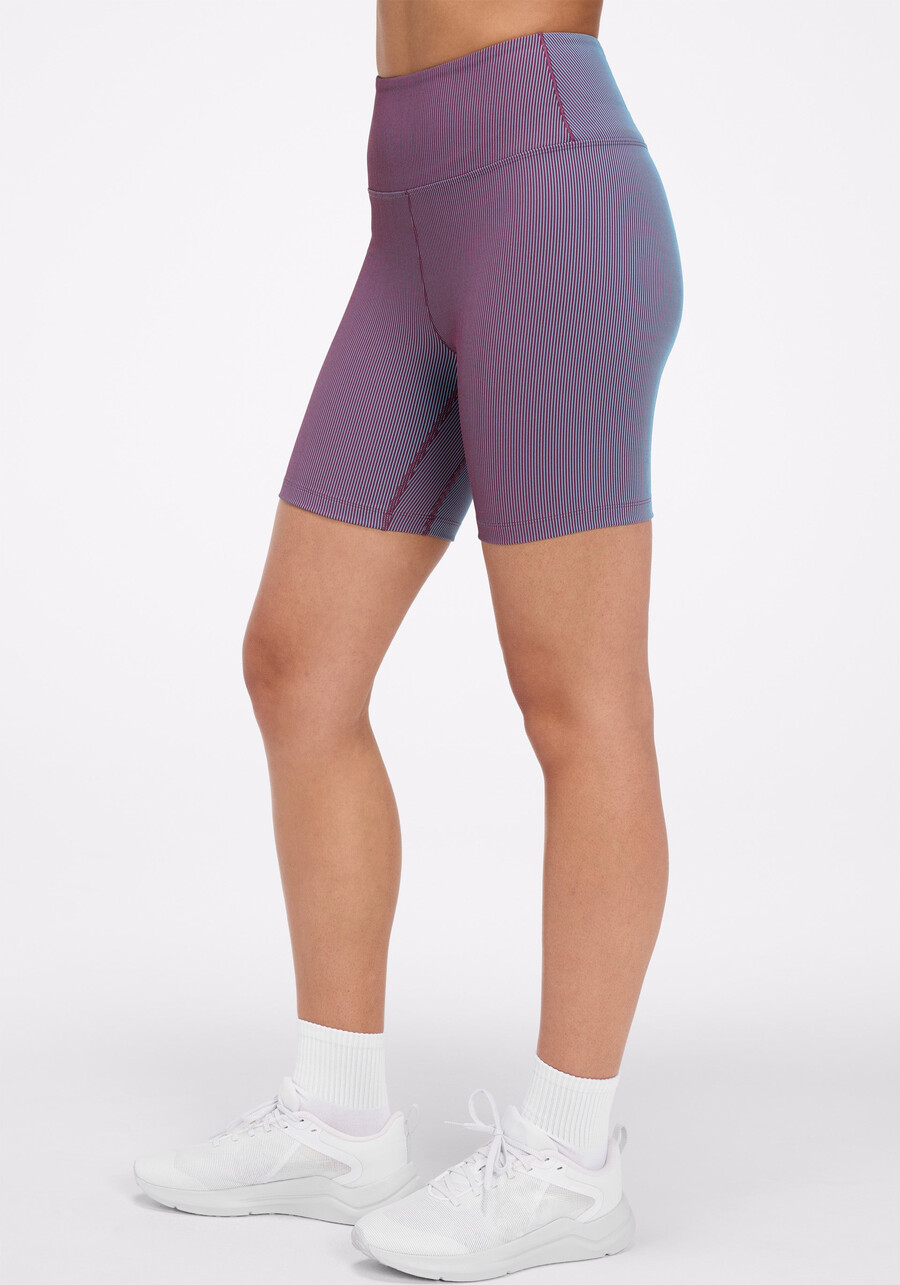 zweifarbige gerippte high-rise-radhose 7 zoll