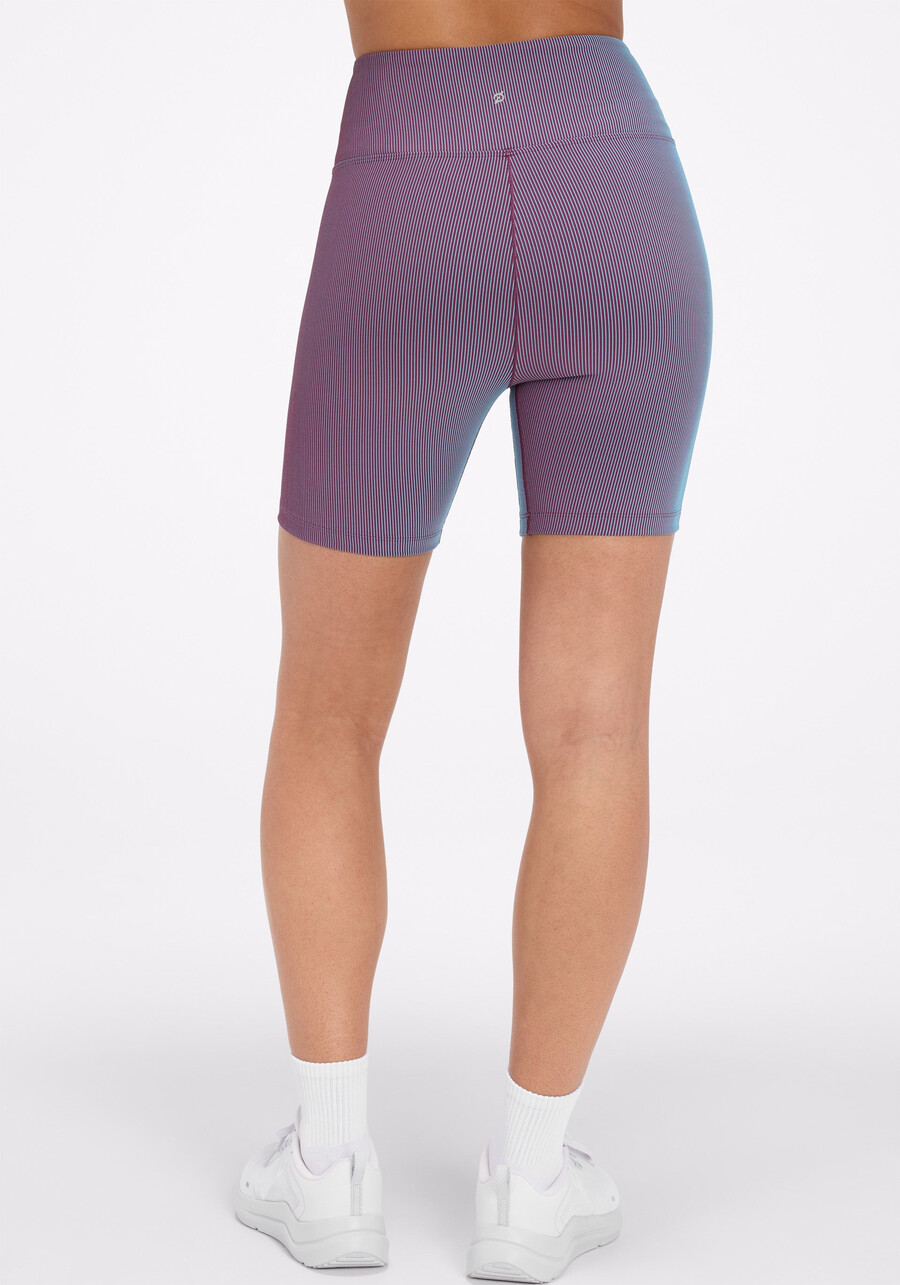 zweifarbige gerippte high-rise-radhose 7 zoll