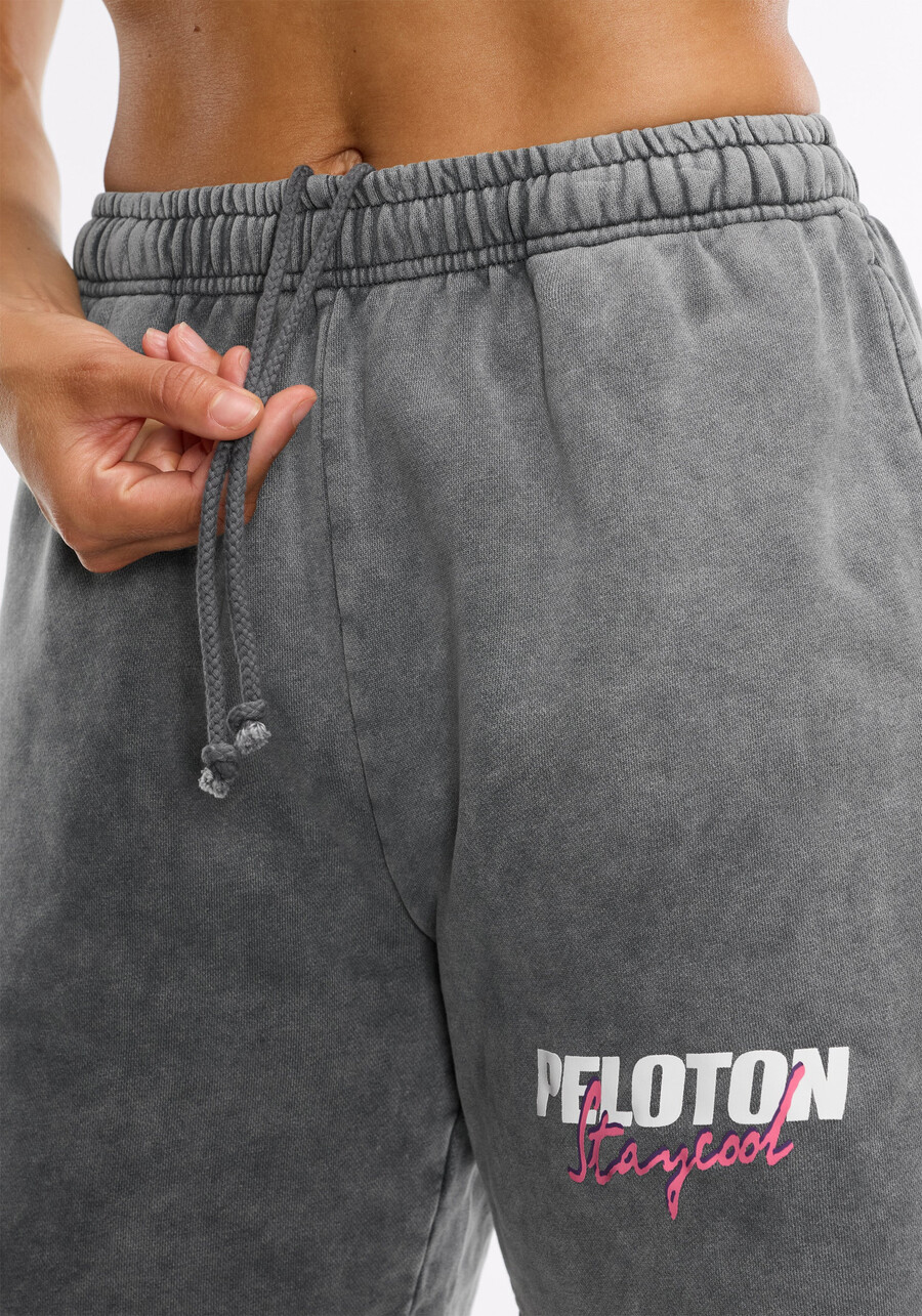 peloton x staycool acid wash logo shorts