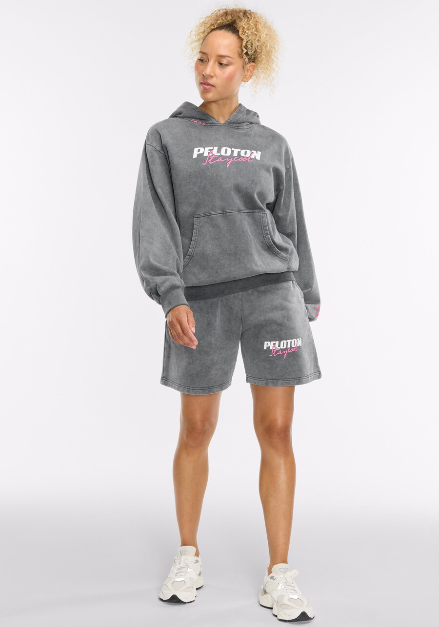 peloton x staycool acid wash logo shorts