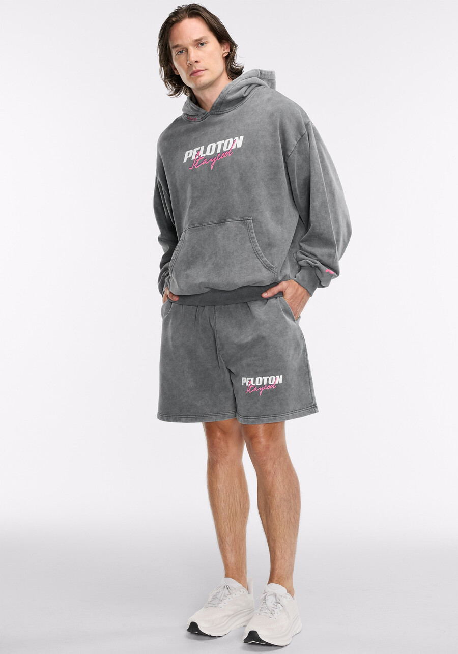peloton x staycool acid wash logo shorts