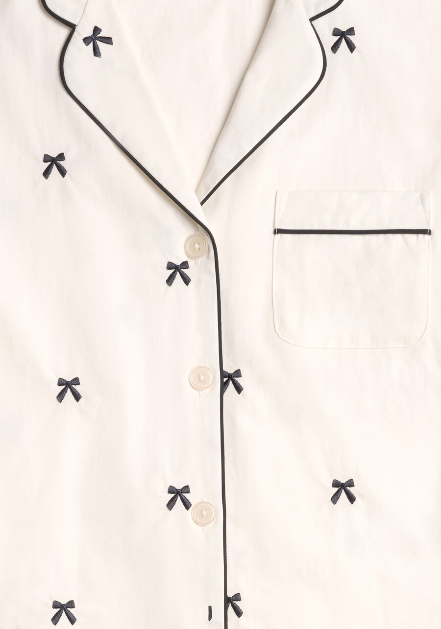 damen-pyjama-set „marina mit schleifenstickerei