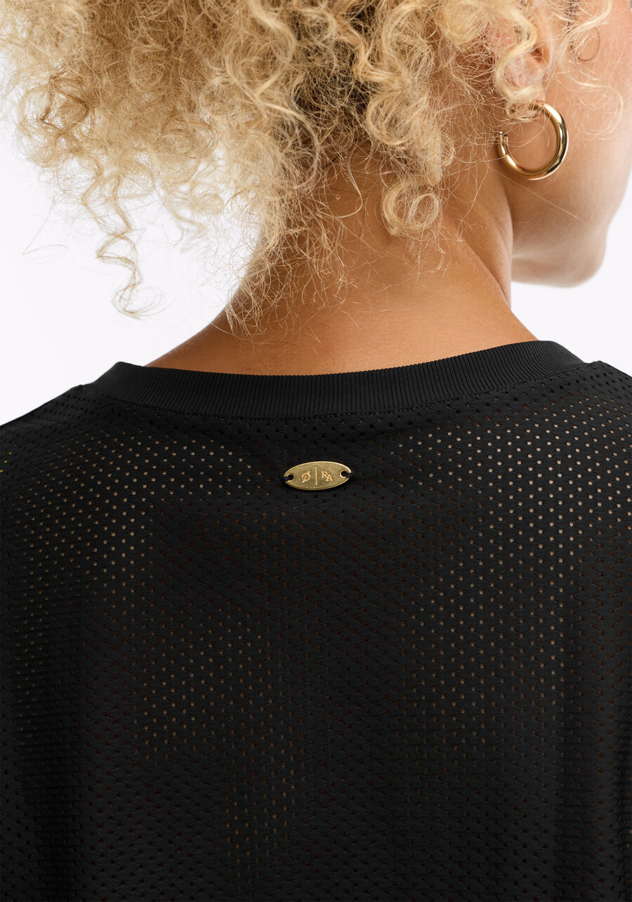 basketball-t-shirt mit v-ausschnitt und kurzen Ärmeln aus mesh