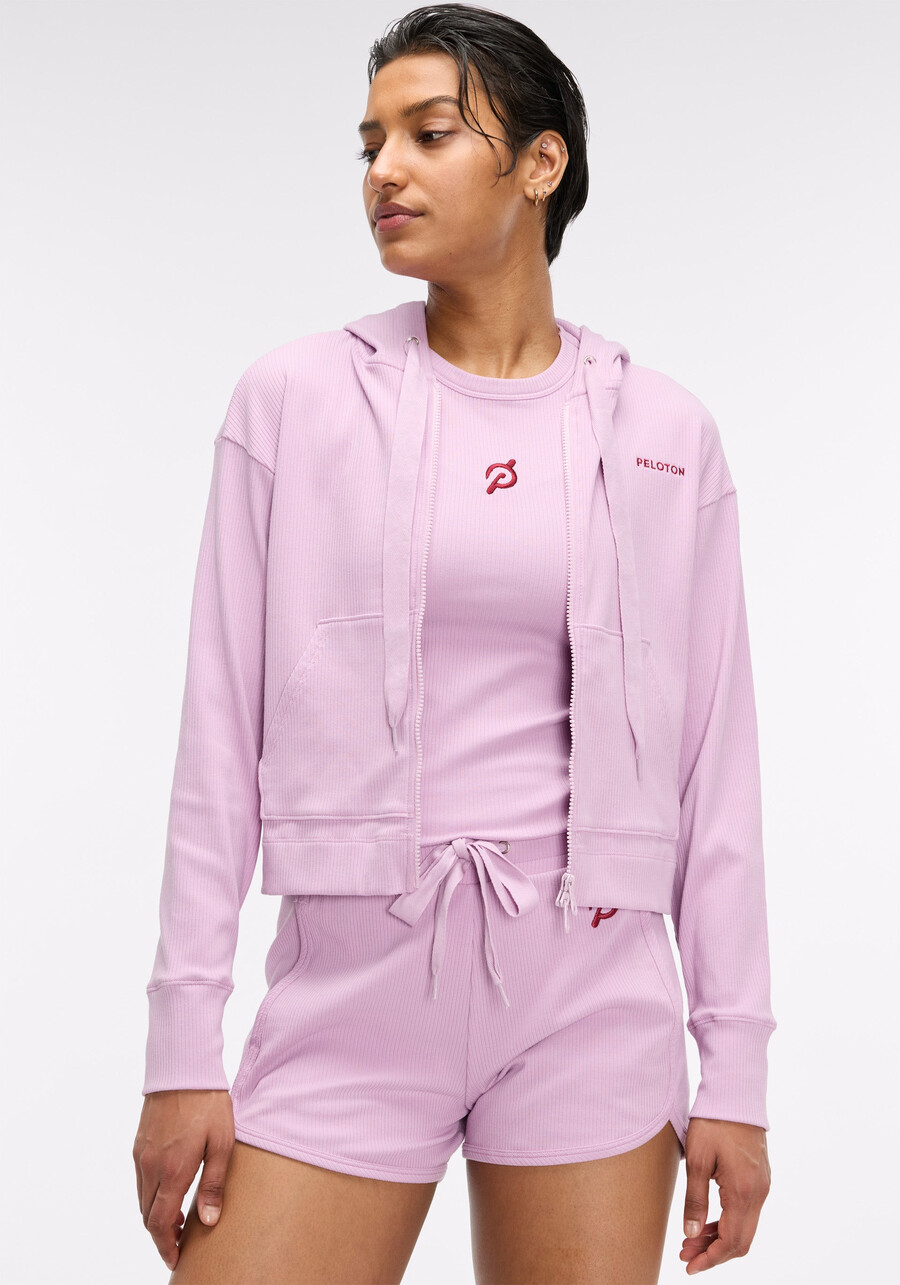 gerippter crop-hoodie