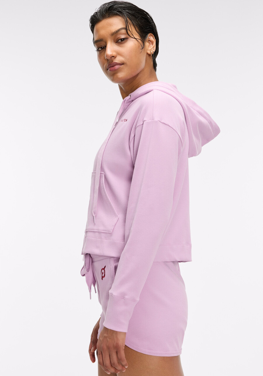 gerippter crop-hoodie