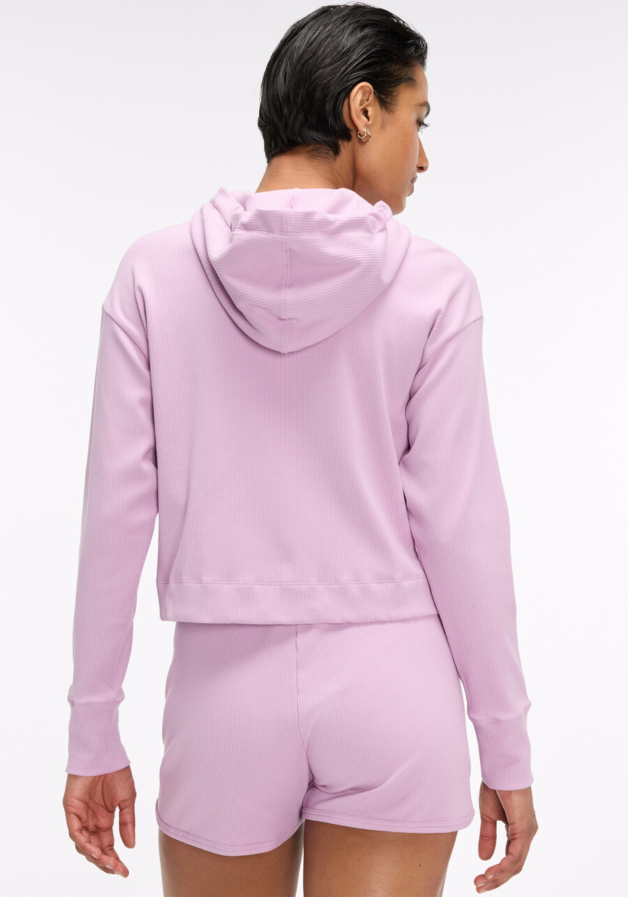 gerippter crop-hoodie