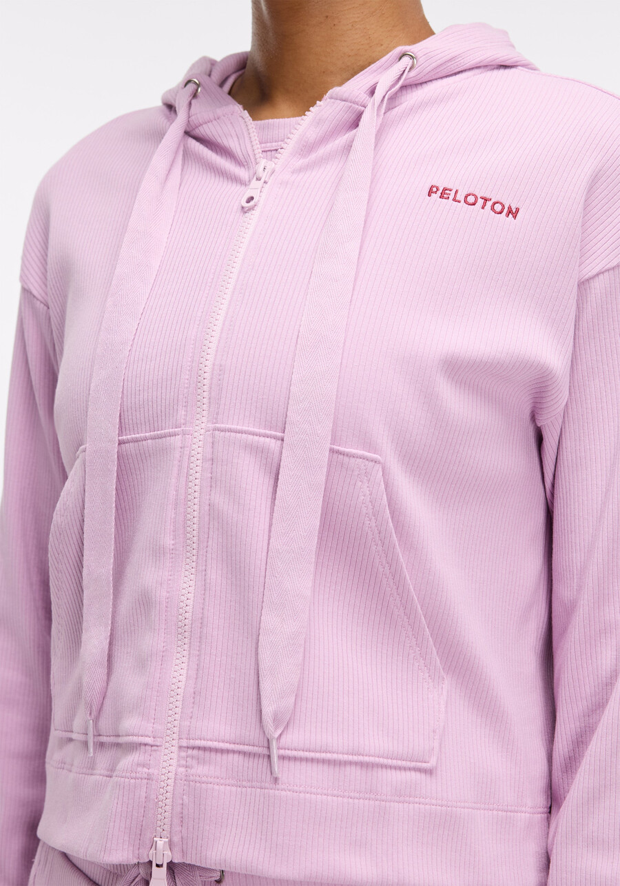 gerippter crop-hoodie