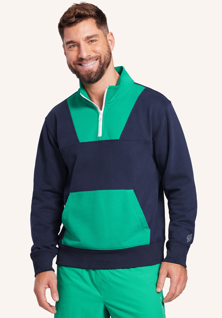 weiches sweatshirt aus french terry mit halbem reißverschluss