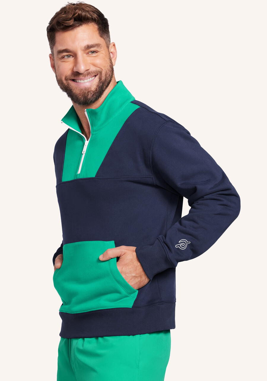 weiches sweatshirt aus french terry mit halbem reißverschluss