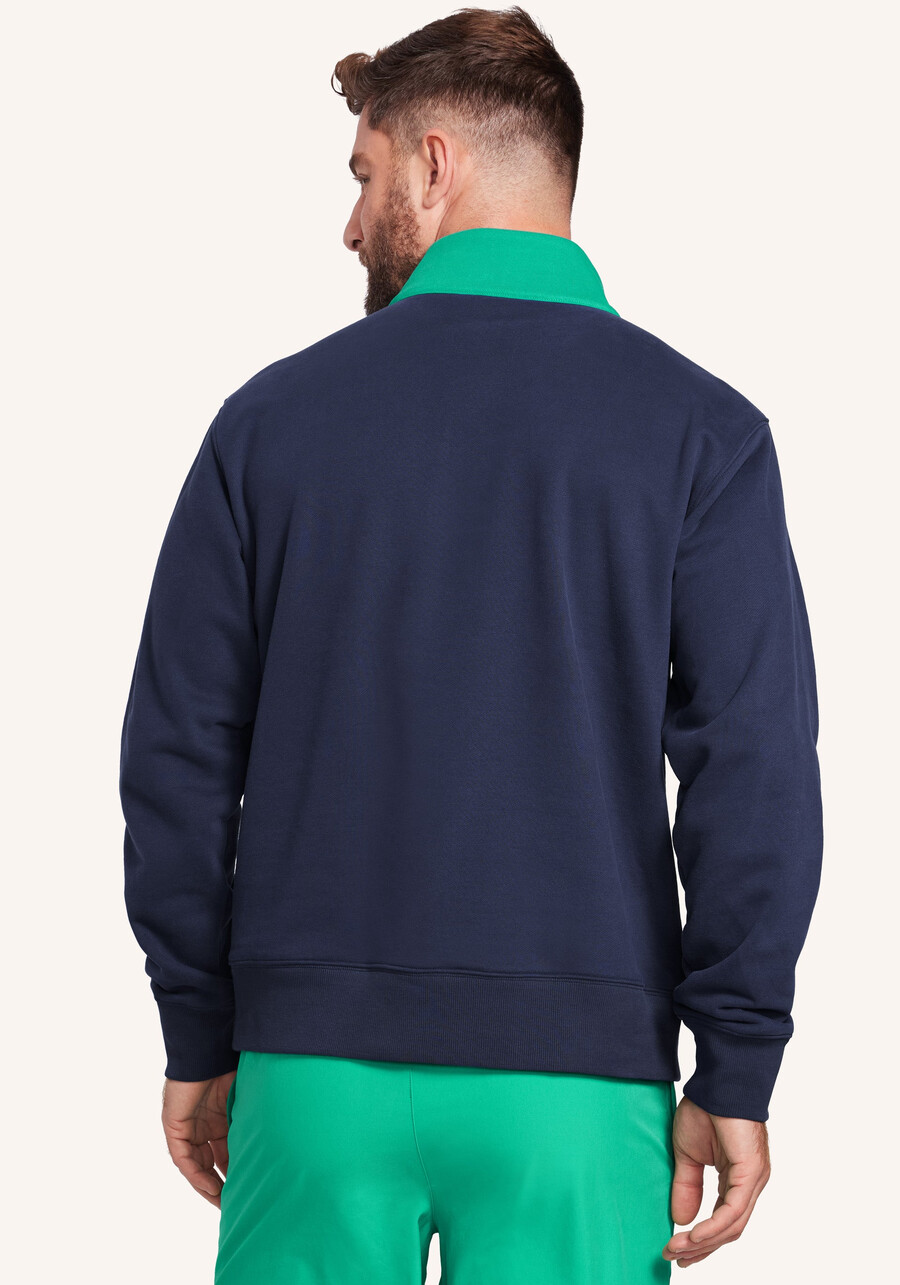 weiches sweatshirt aus french terry mit halbem reißverschluss