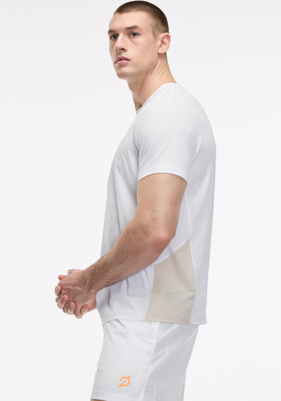 kurzarm-shirt mit grid-jacquard-farbblockmuster