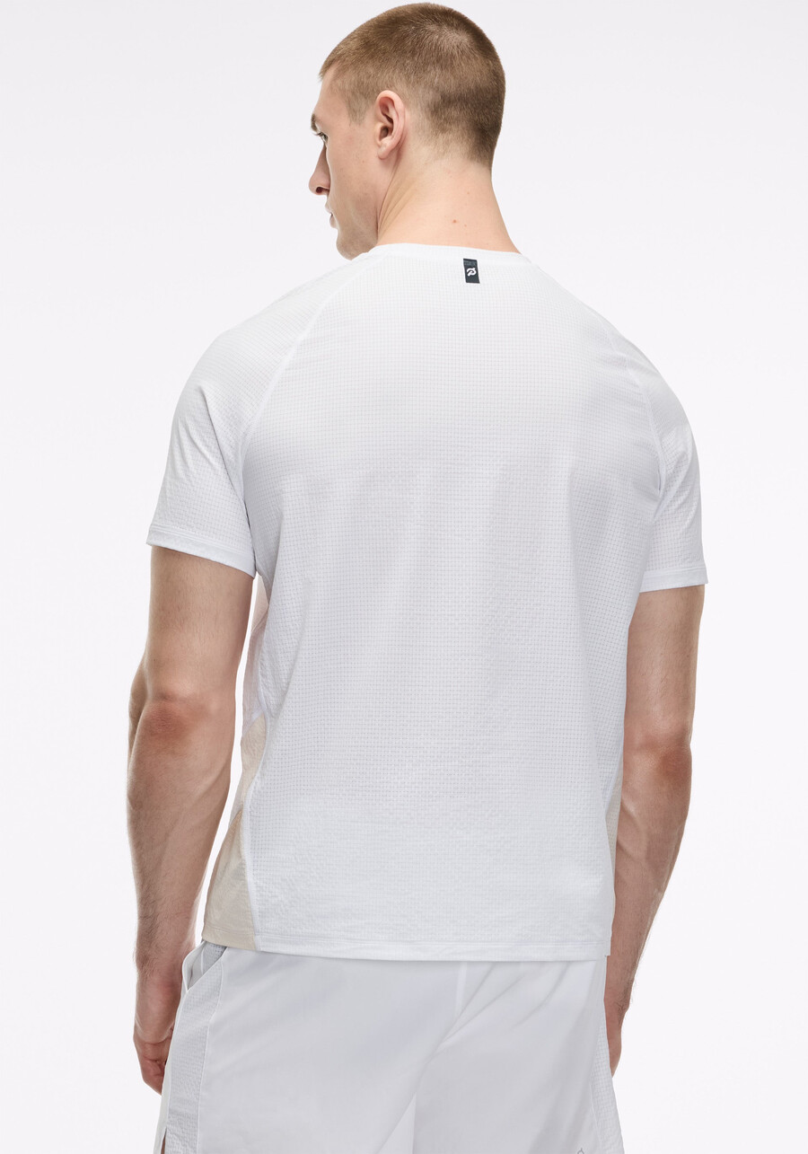 kurzarm-shirt mit grid-jacquard-farbblockmuster