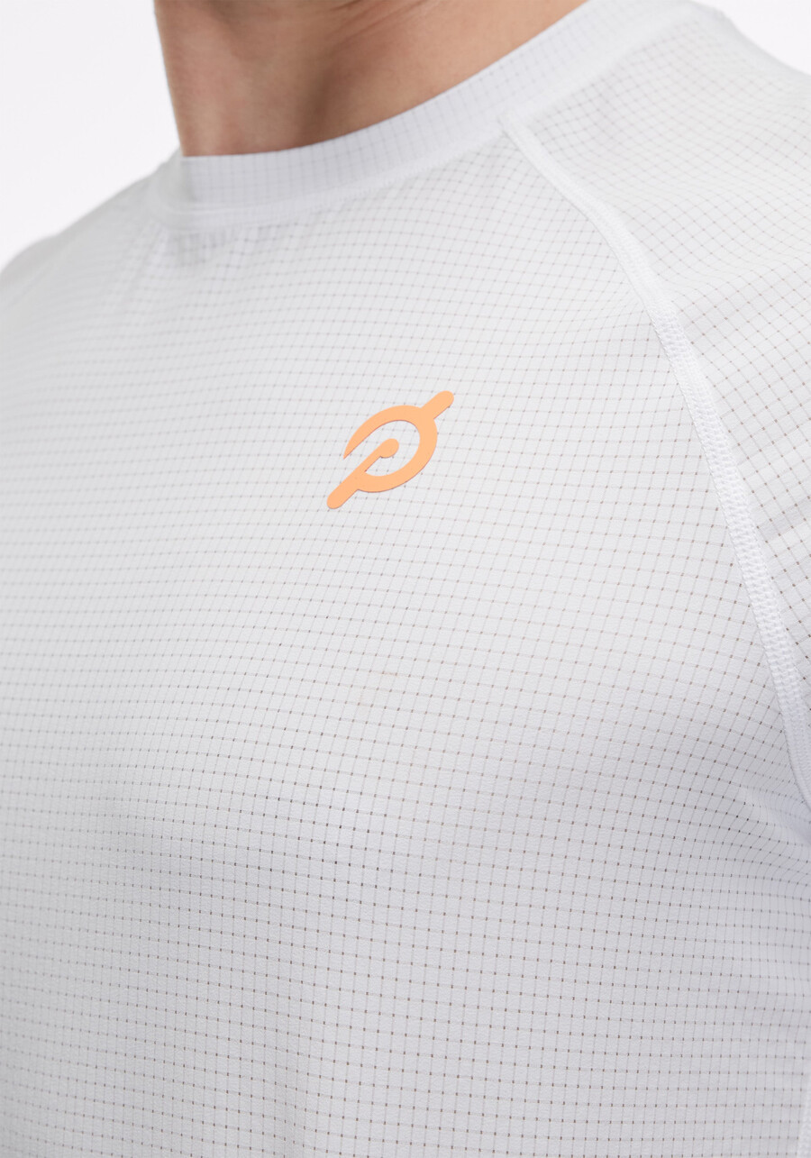 kurzarm-shirt mit grid-jacquard-farbblockmuster