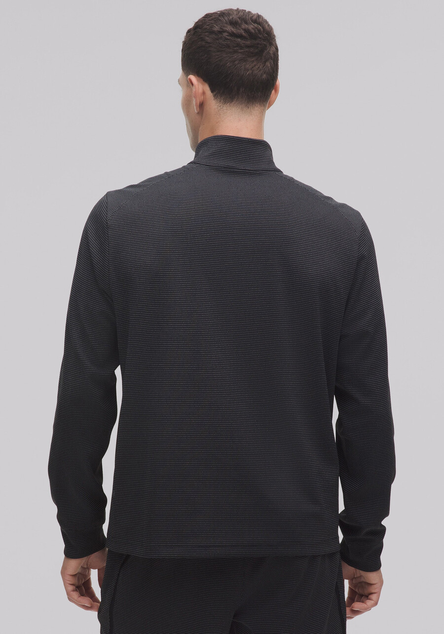 reflektierender strick-laufpullover mit halbem reißverschluss