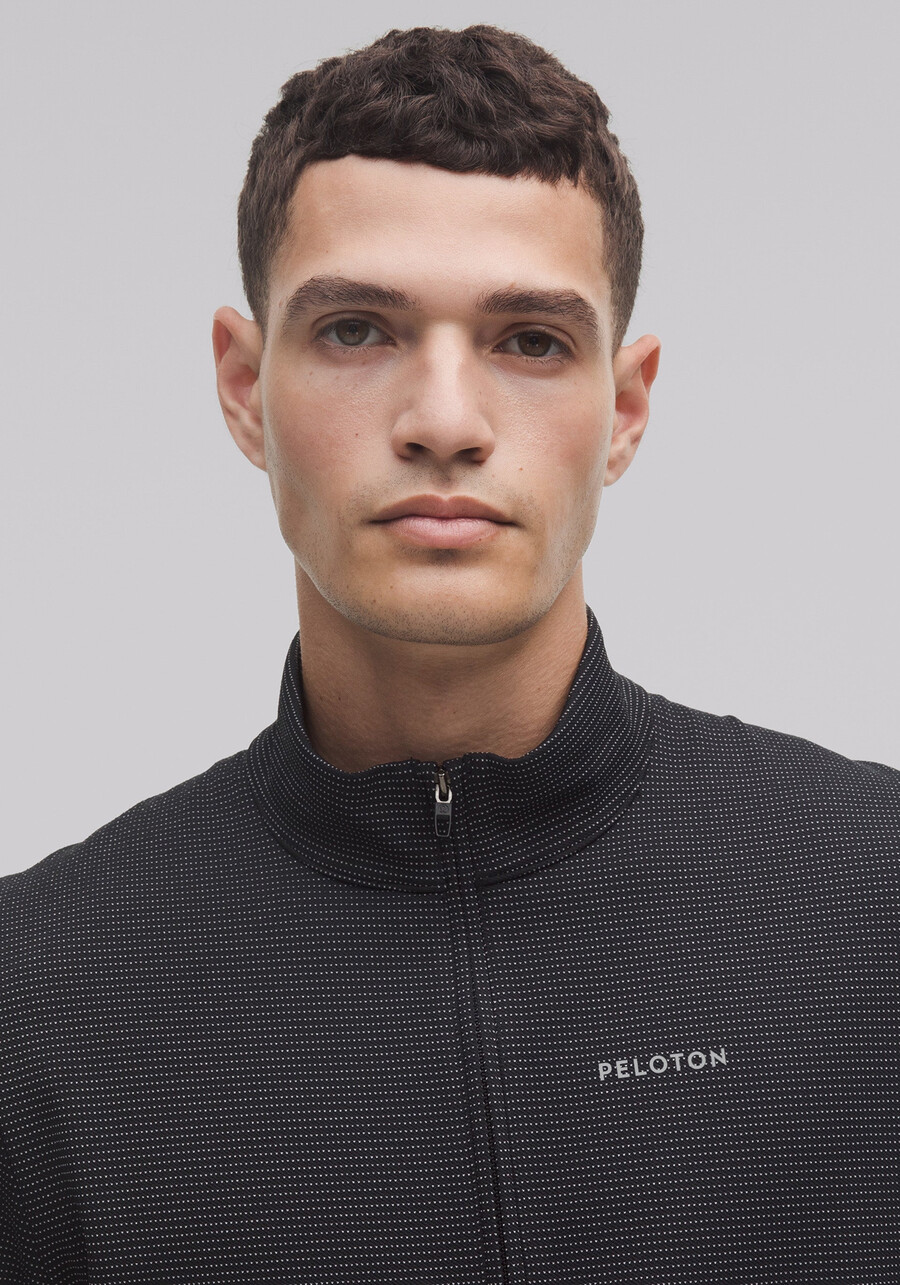 reflektierender strick-laufpullover mit halbem reißverschluss